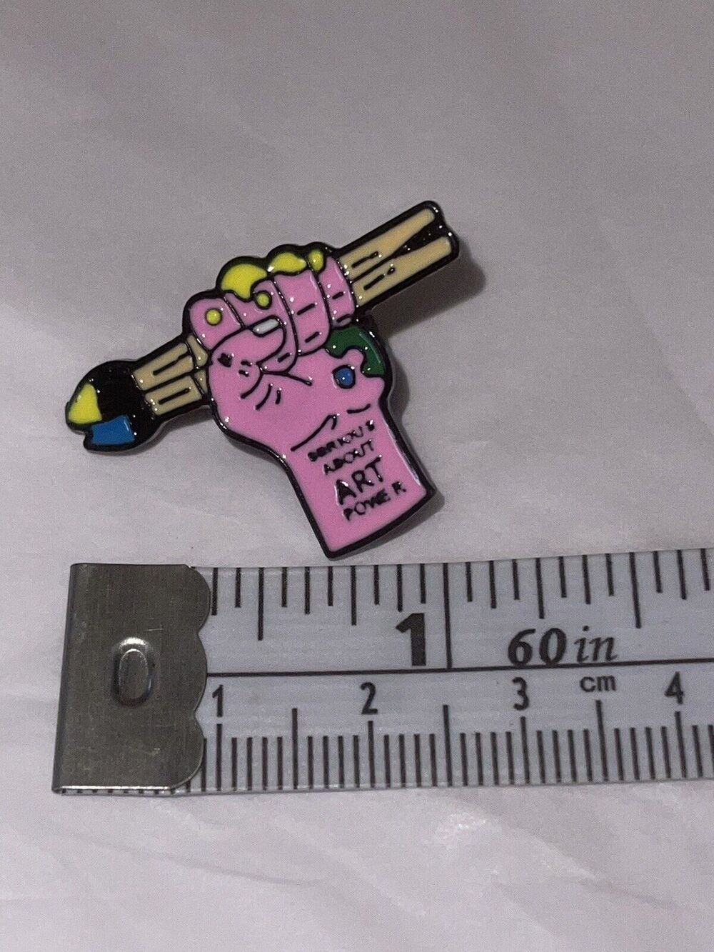 Pink Art Paint Brushes Pin Brooch